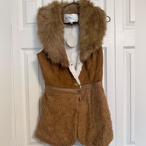 Patrizia Luca Tan and Cream Teddy Vest